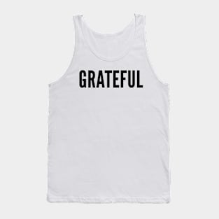 Grateful Plain Black Typography Tank Top